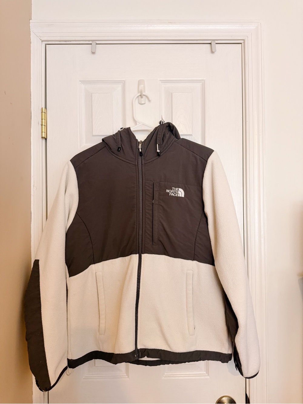 The North Face Kids Two-Tone Hooded Puffer Jacket - Brown & Cream
